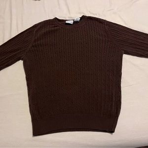 Long Sleeve Cable Knit Crew Neck Sweater